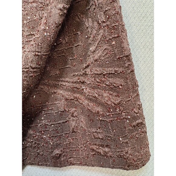 Alex Evenings Womens Sleeveless Going Out Top S Beaded Textured Brown Blush Stre - Picture 8 of 9